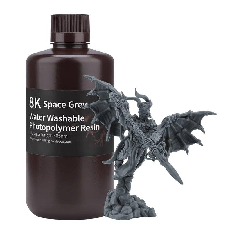 Смола фотополимерная ELEGOO для 3D-принтера водосмывающая 8K 1 кг Space Grey - фото 7