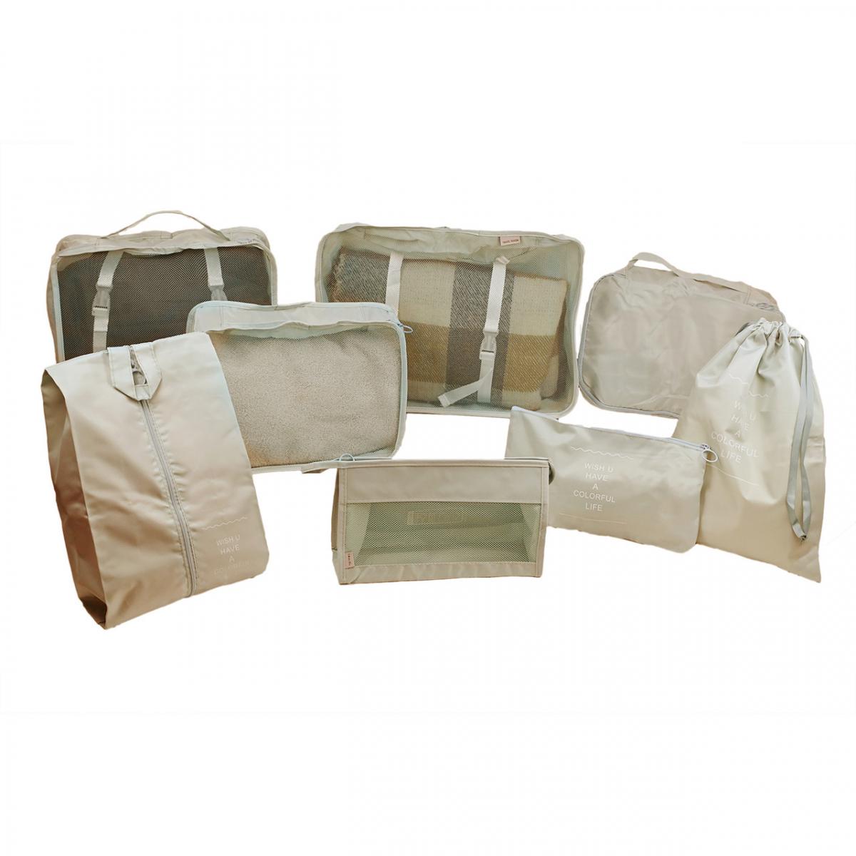 Комплект дорожных органайзеров из нейлона 8в1 для чемодана/рюкзака и ручной клади Бежевый (КДО-40-16) - фото 4