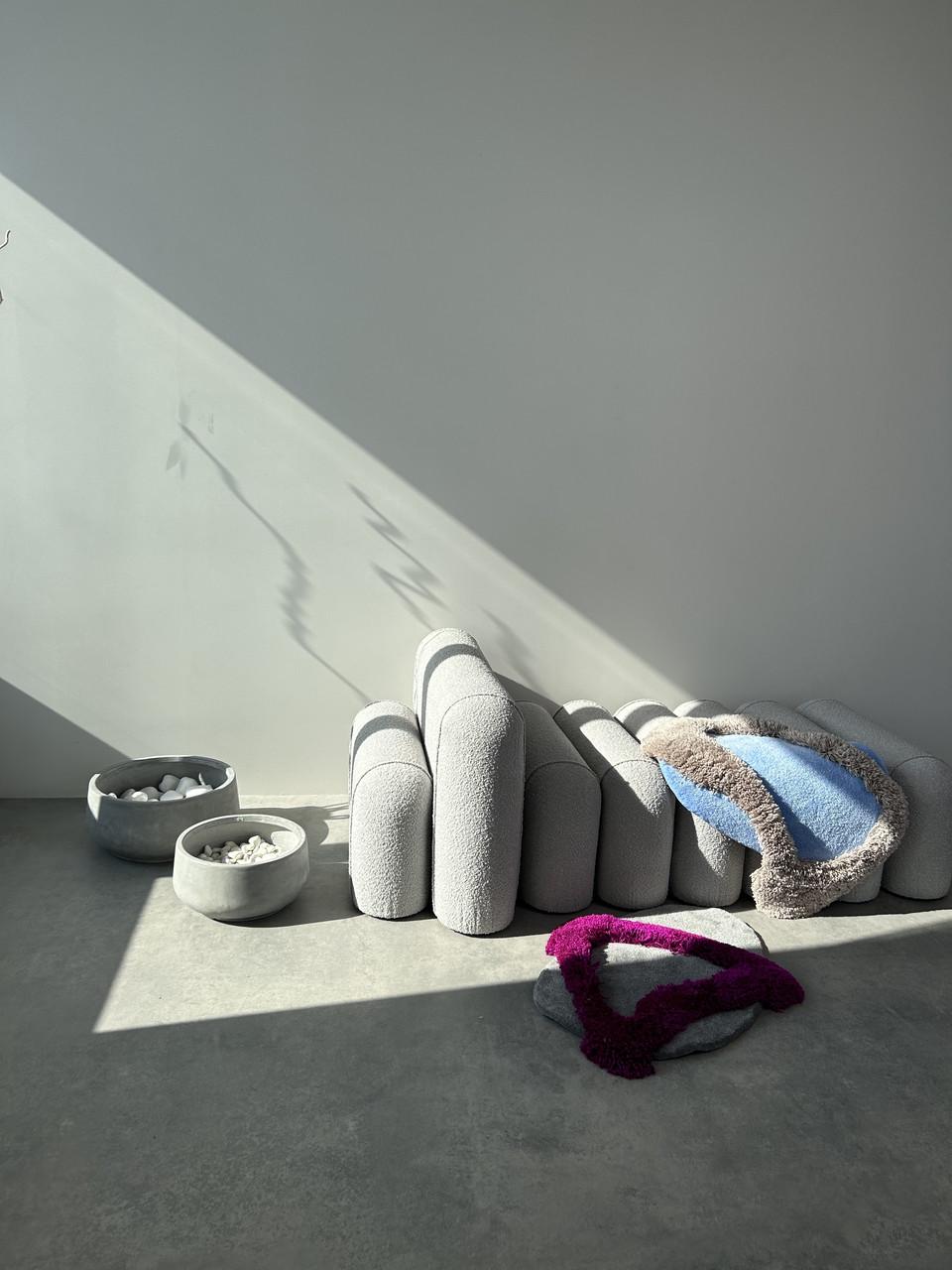 Ковер ручной работы с объемным узором Абстрактный островок 75х50 см - фото 5