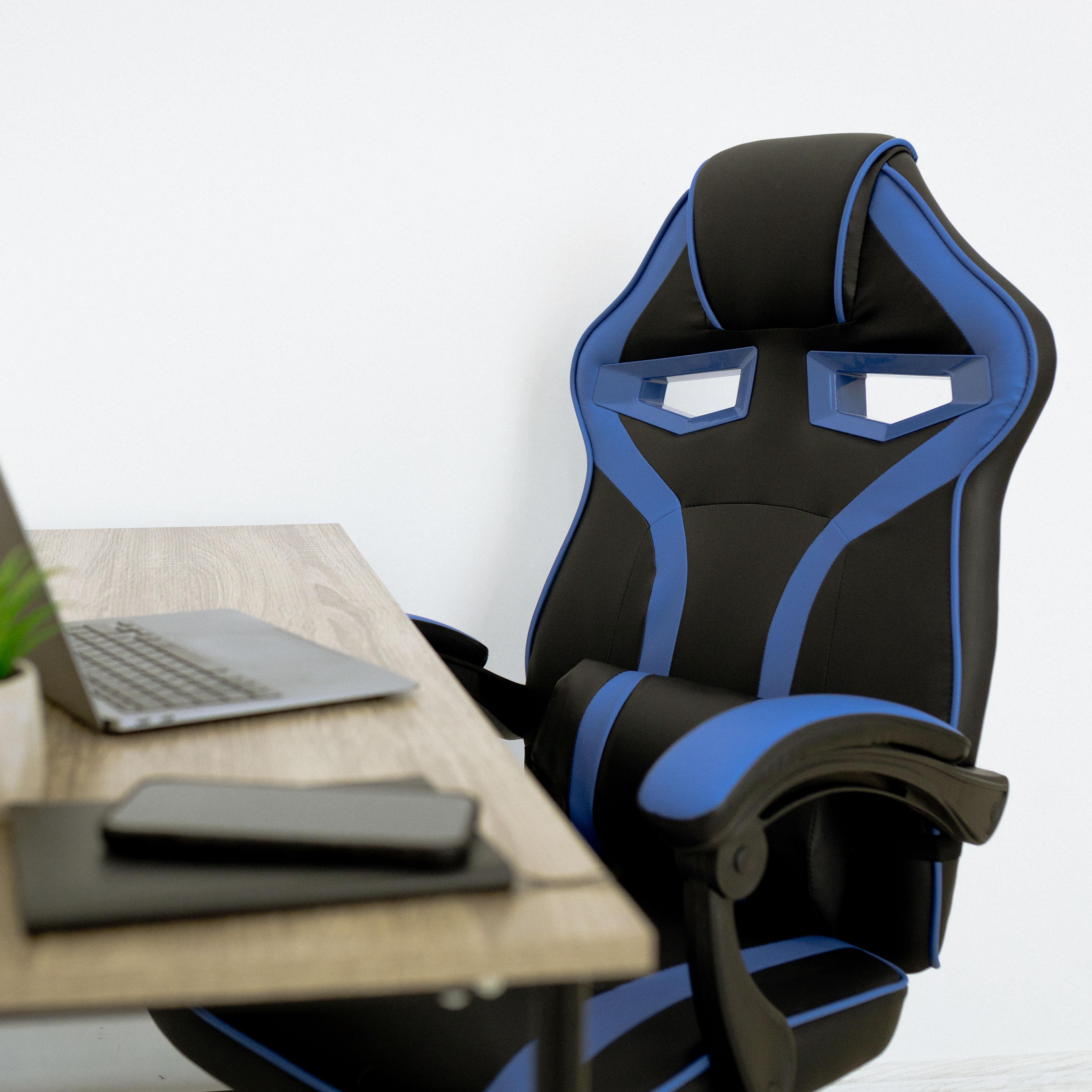 Крісло комп'ютерне геймерське 4Points NT з подушками для дома та офісу Синій (40016) - фото 4 Крісло комп'ютерне геймерське 4Points NT з подушками для дома та офісу Синій (40016) - фото 4