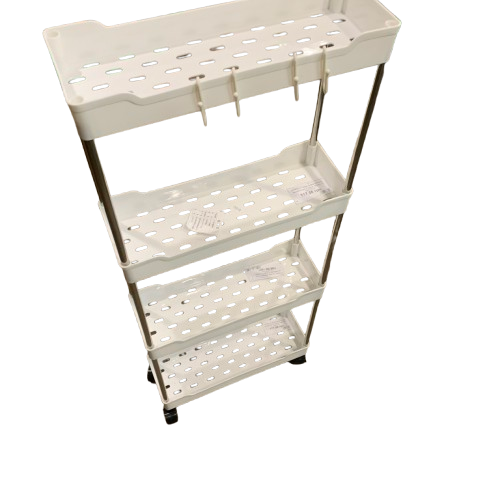 Етажерка на коліщатках на колесах 4 яруси 85х35х13 см Білий (23864211) - фото 2 Етажерка на коліщатках на колесах 4 яруси 85х35х13 см Білий (23864211) - фото 2