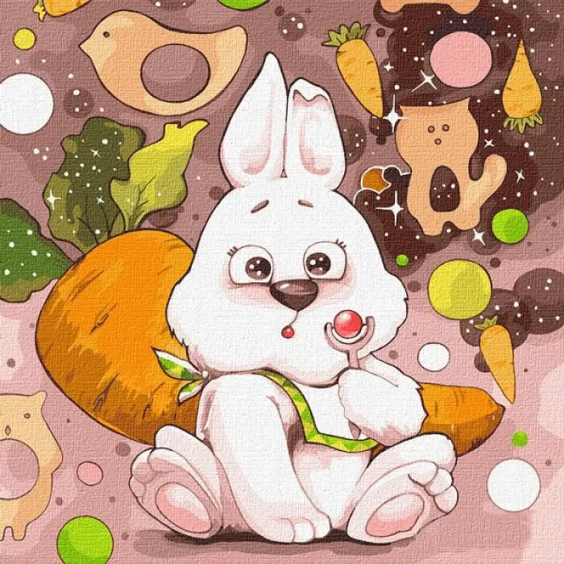 Картина по номерам Идейка "Волшебный зайка" 30х30 см (KHO4215)