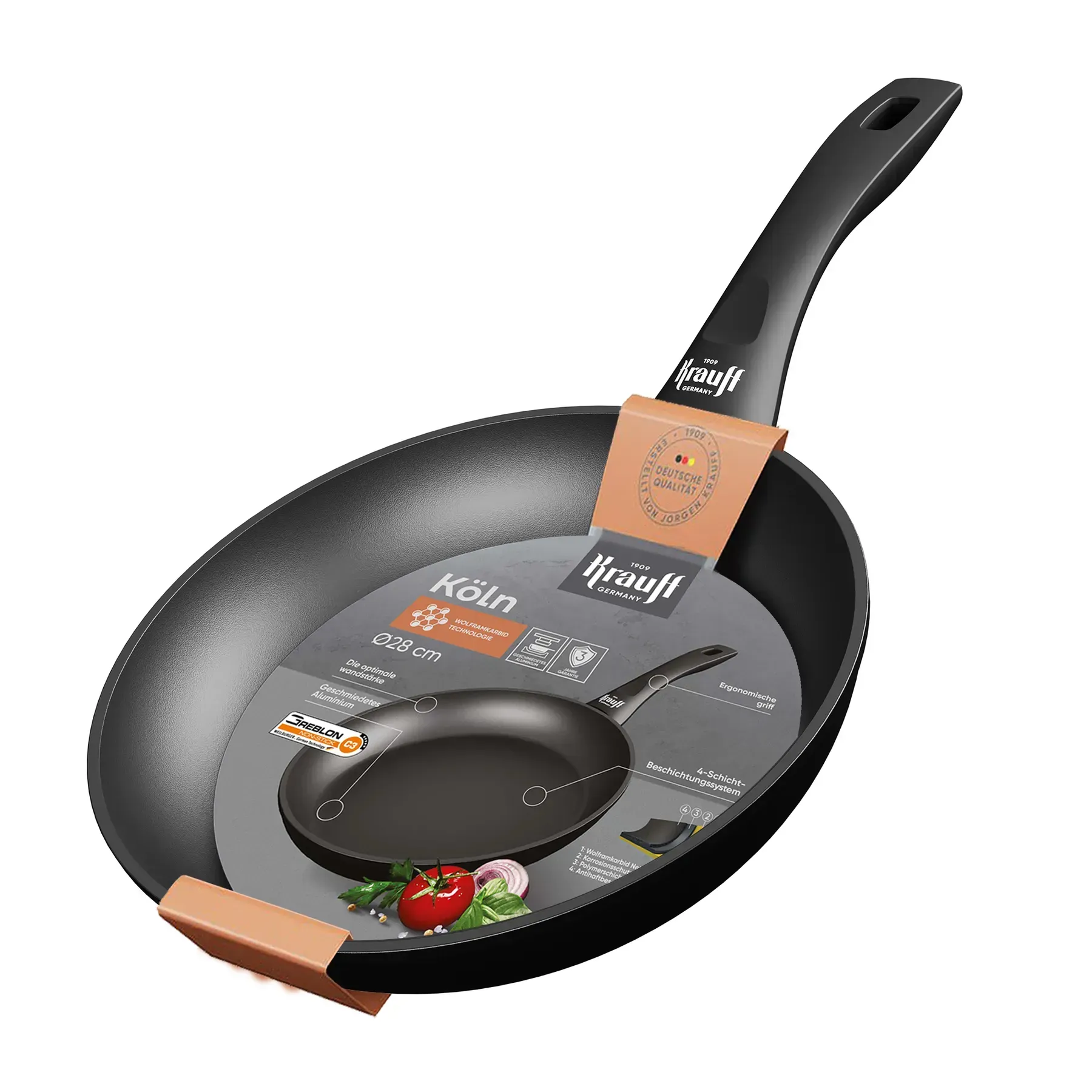Набор сковородок Krauff Koln 28/26 см и сковорода для блинов 24 см с кухонными досками (55-333-443) - фото 3 Набор сковородок Krauff Koln 28/26 см и сковорода для блинов 24 см с кухонными досками (55-333-443) - фото 3
