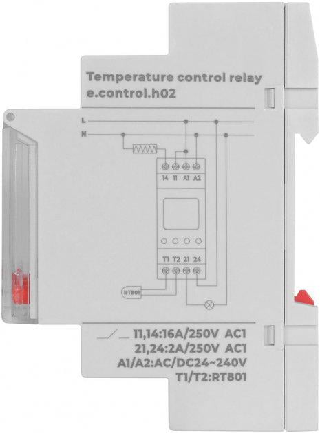 Реле контролю температури E.NEXT 16A АС/DC 24-240 В термостат (i0310017) - фото 2