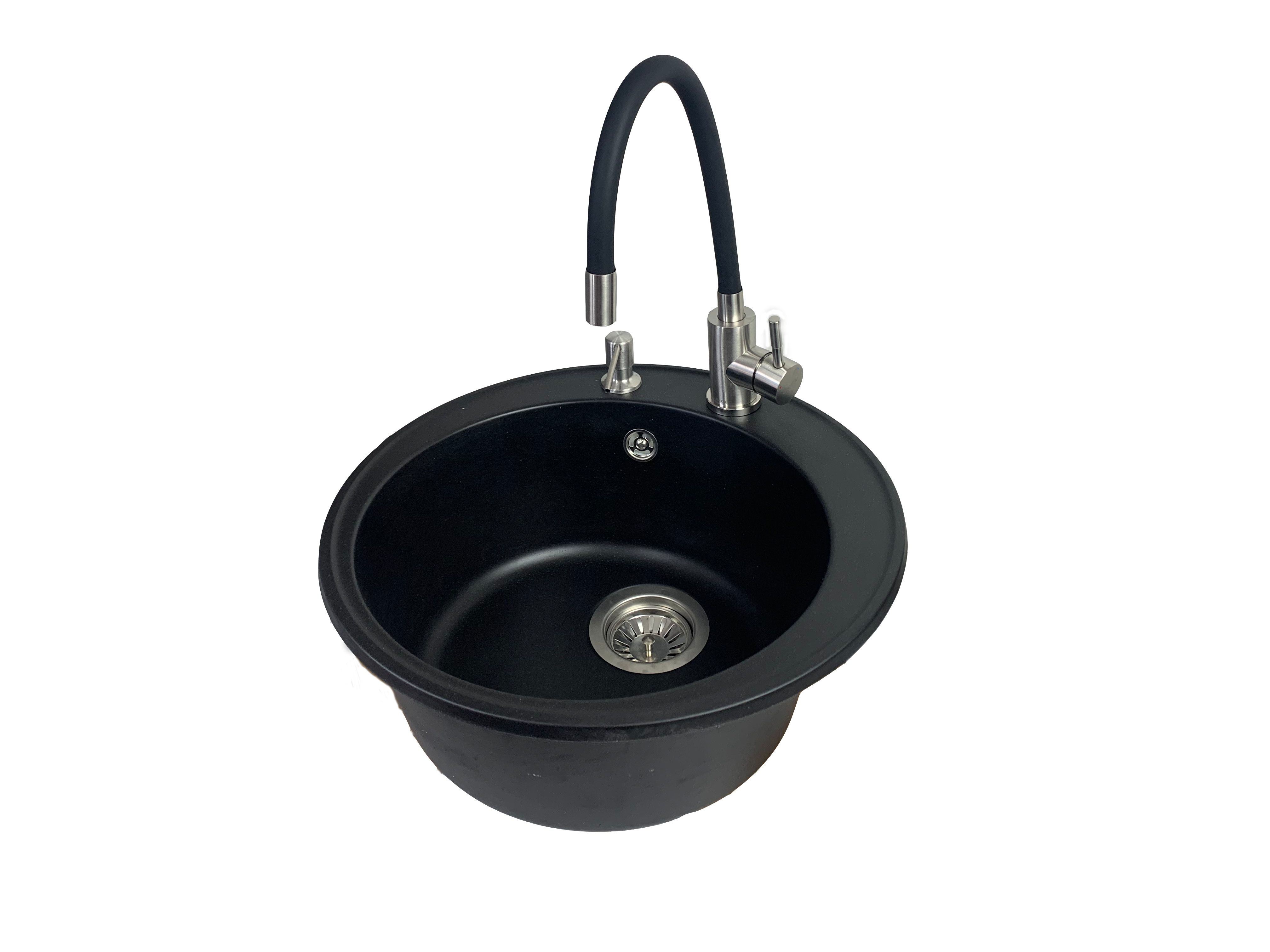 Мойка для кухни VECTOR Ola 47 см смеситель/дозатор/сифон Черный (5f35a36f)