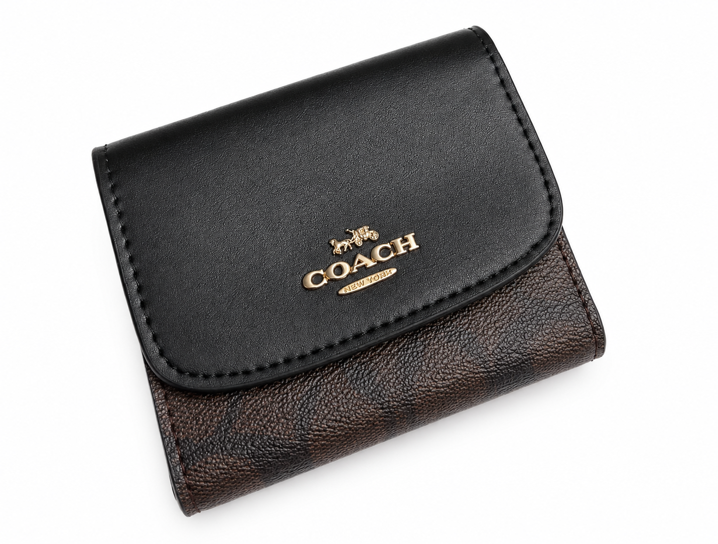 Гаманець Coach Snap Wallet In Signature Canvas натуральна шкіра Чорний