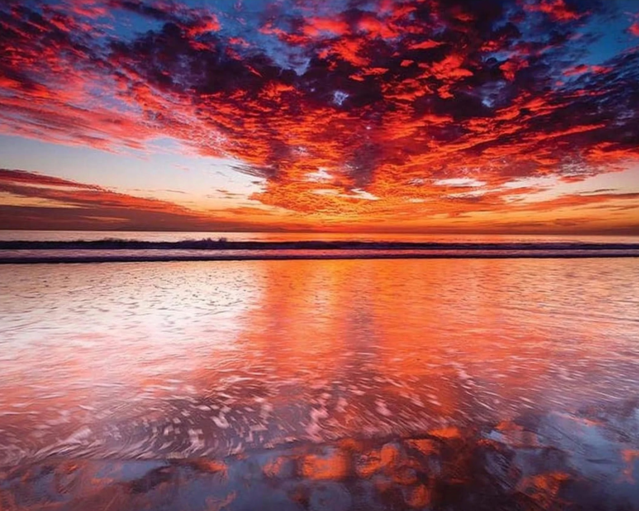 Алмазная мозаика Огненный закат квадратные камни/на подрамнике 40х50 см (32927425)