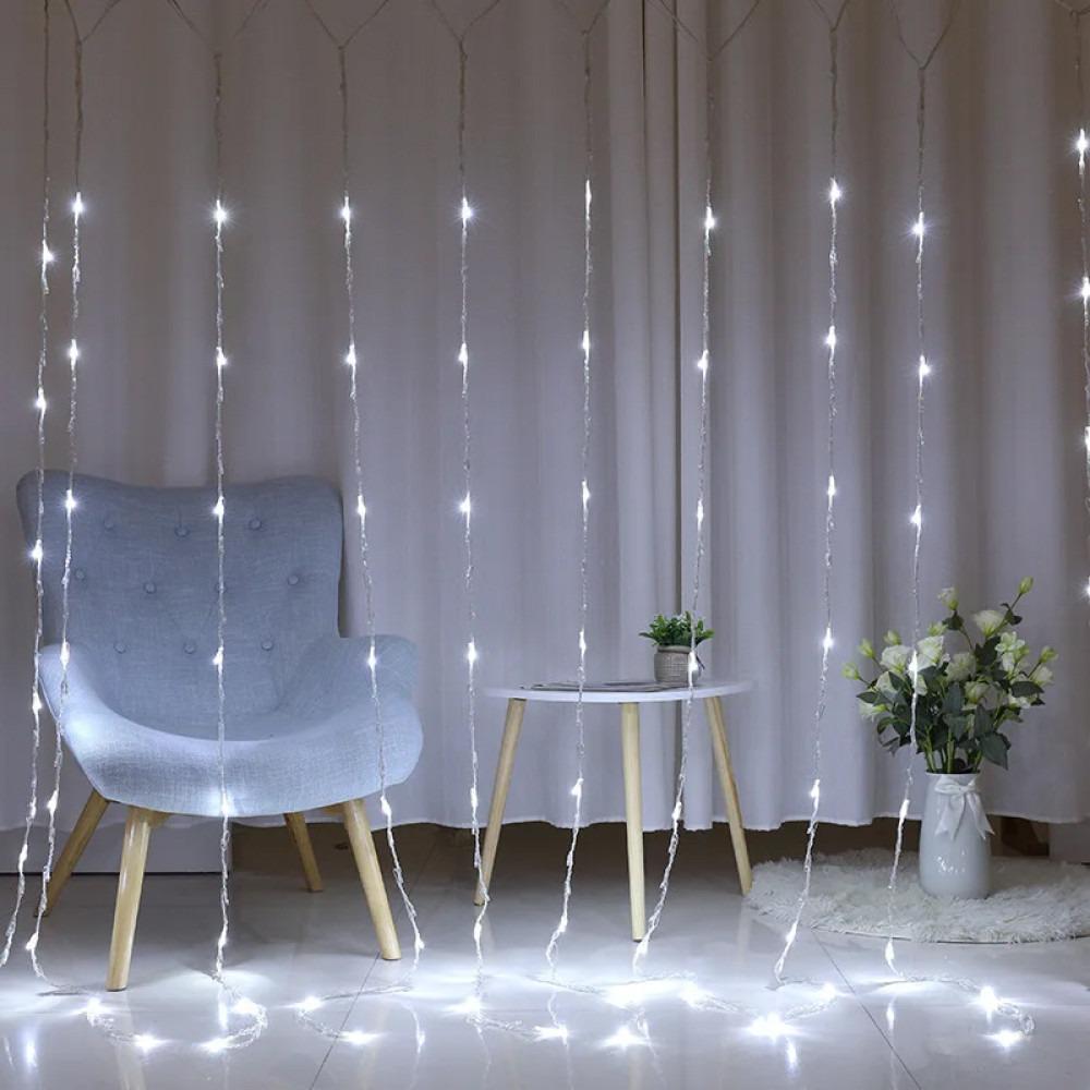 Гирлянда водопад светодиодная 200 LED 2x2 м 8 режимов 220В IP54 Белый - фото 6 Гирлянда водопад светодиодная 200 LED 2x2 м 8 режимов 220В IP54 Белый - фото 6