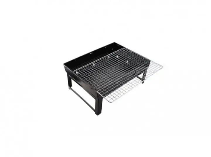 Мангал складной для гриля и барбекю с решеткой металлический с жаростойким покрытием 35x27x20 см Черный