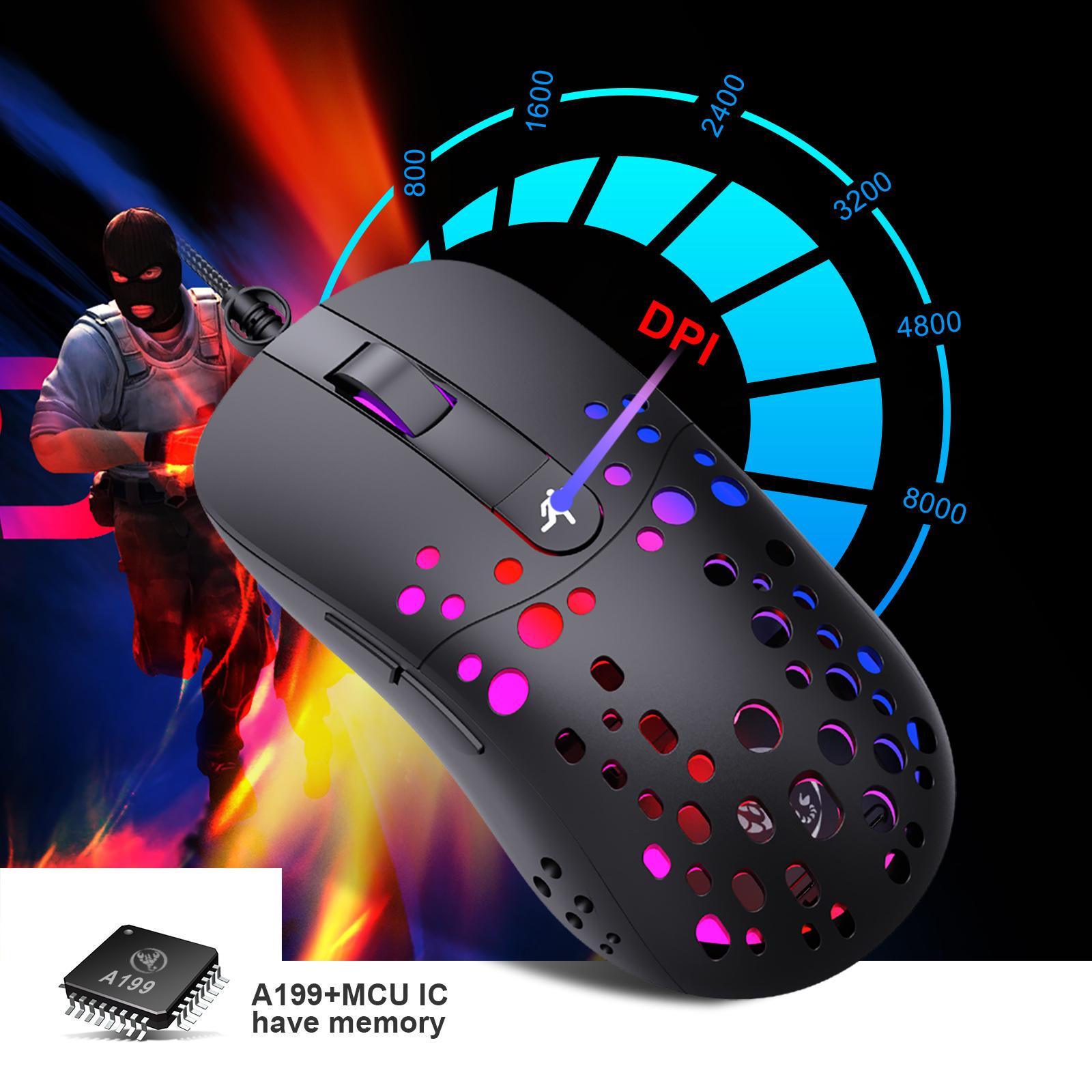 Миша з RGB-підсвічуванням VHG A904 8000 DPI Gaming Mouse Black - фото 7