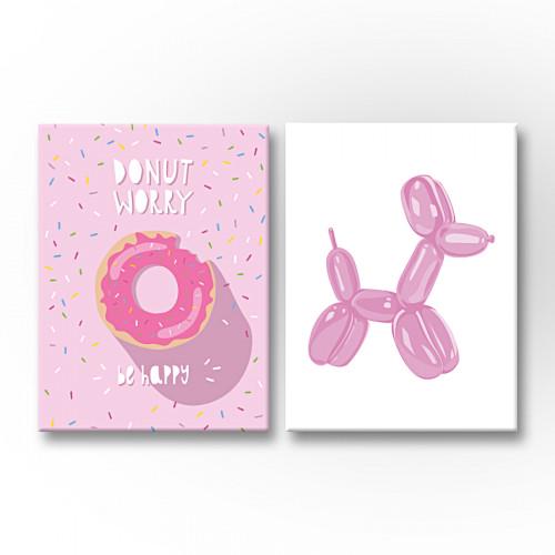 Модульная картина в детскую комнату Пончик и лошадка из шариков 153x100 см (MK21240)