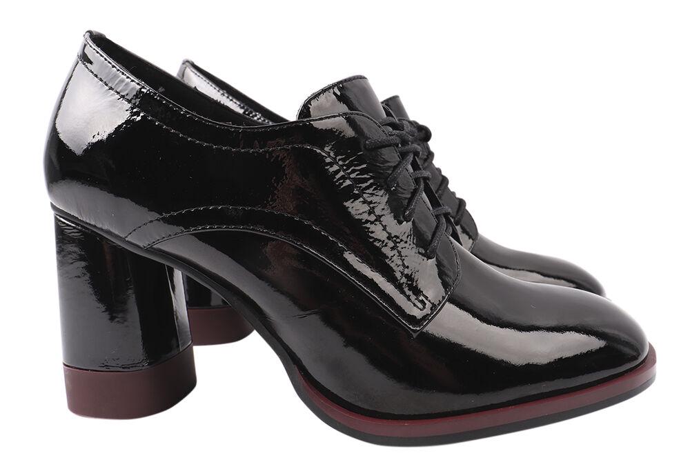 Туфли женские Brocoly из лаковой кожи на большом каблуке р. 39 Черный (321-21DT)