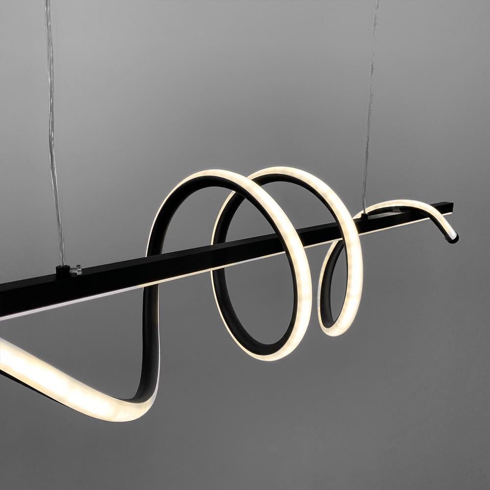 Люстра видовжена Wave 100 см Чорний (K 23 BK) - фото 5 Люстра видовжена Wave 100 см Чорний (K 23 BK) - фото 5