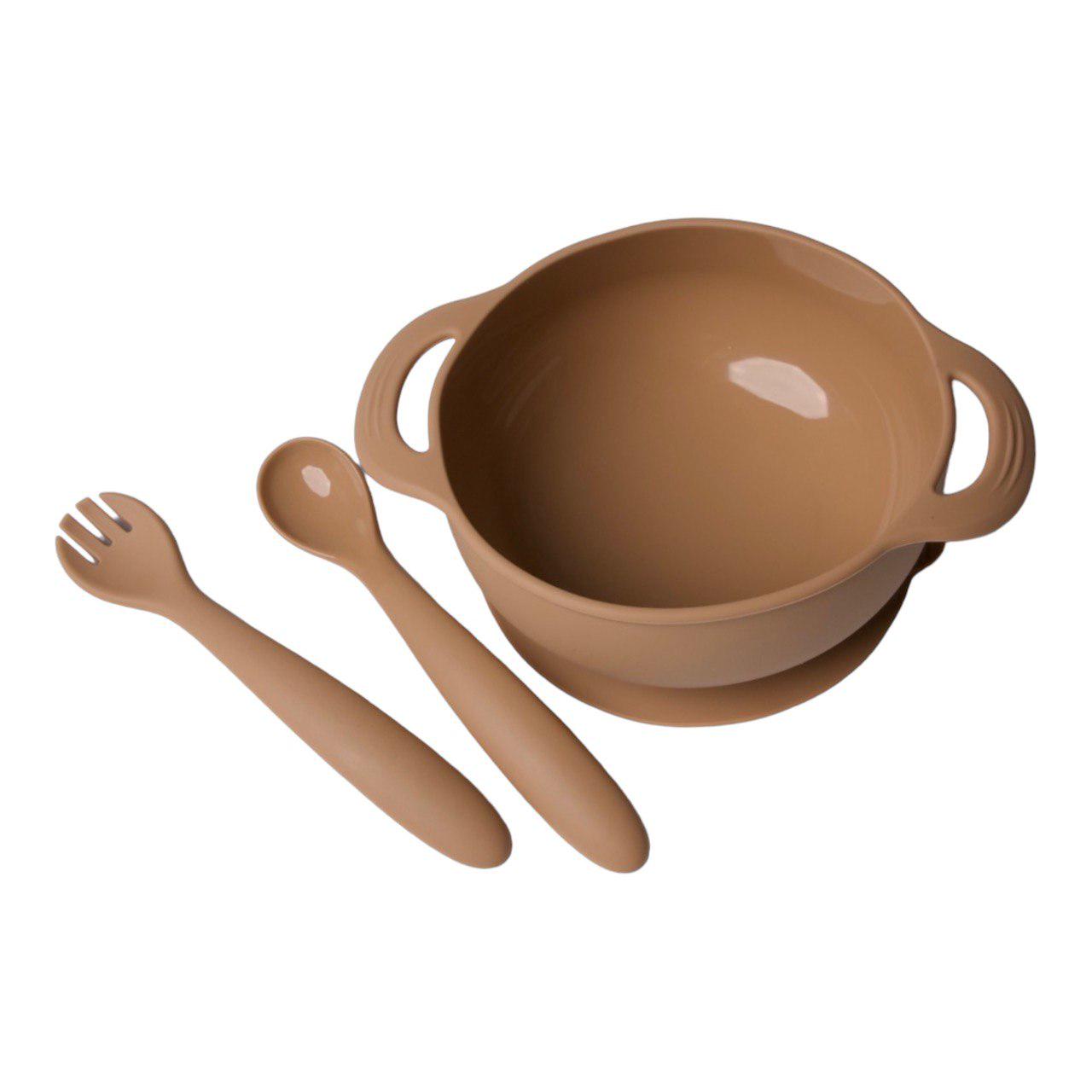 Комплект силіконового посуду для дітей 6 пр. Brown (11169134) - фото 4 Комплект силіконового посуду для дітей 6 пр. Brown (11169134) - фото 4