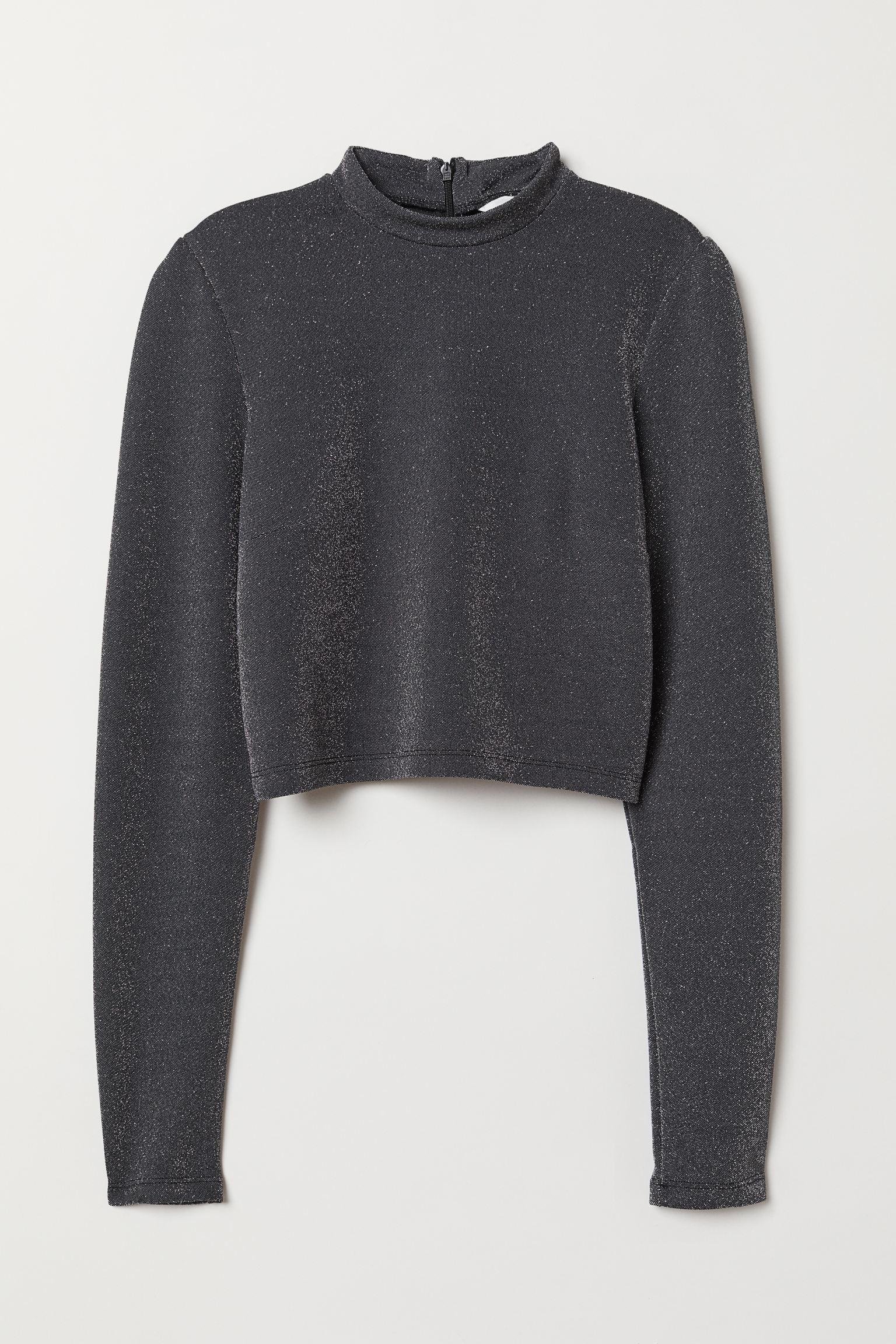 Блуза H&M Блеск р. 38 Темно-серый (1711674863)