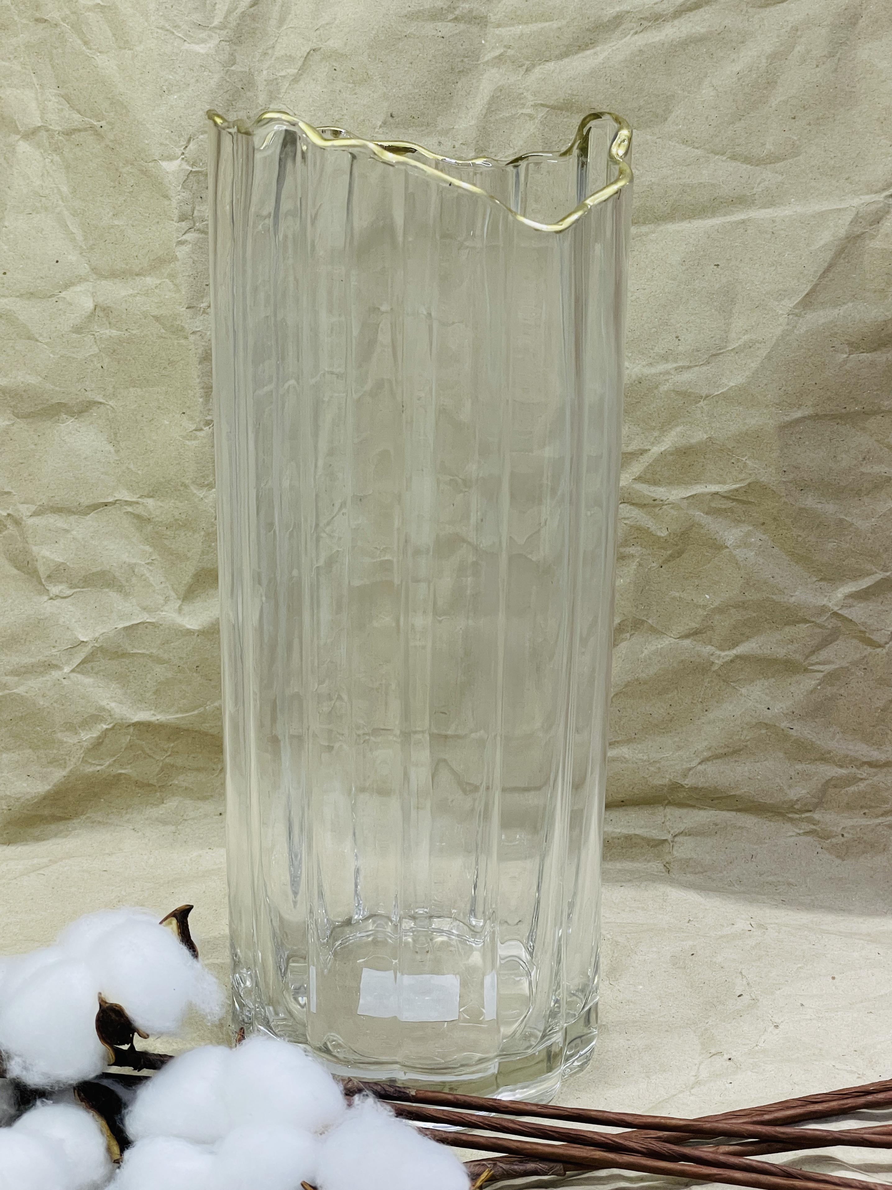 Ваза стеклянная Гетсби 30 см Прозрачный/Золотой (527778) Ваза стеклянная Гетсби 30 см Прозрачный/Золотой (527778)