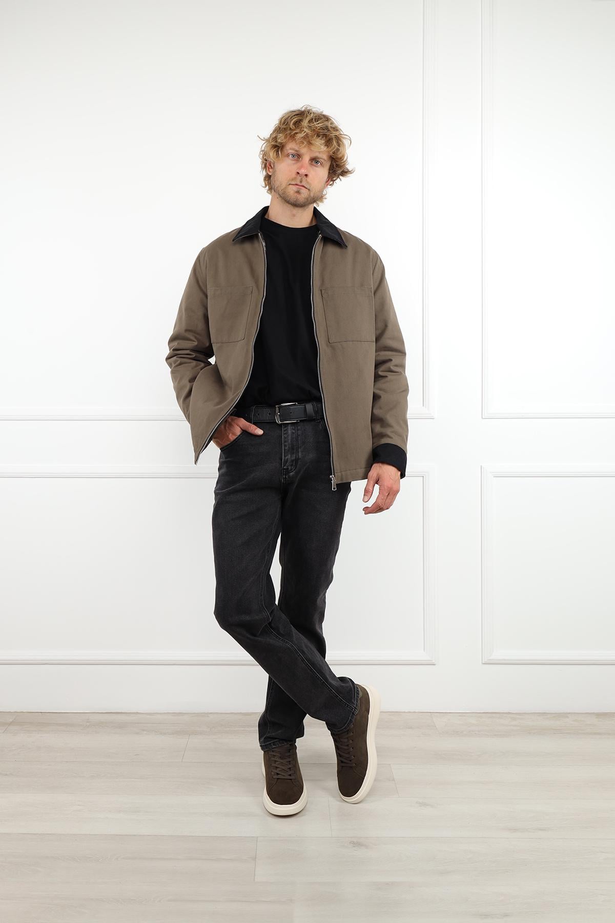 Куртка коротка демісезонна чоловіча Yuki ЦБ-00300823 р. 48 Хакі (SKT990132791)