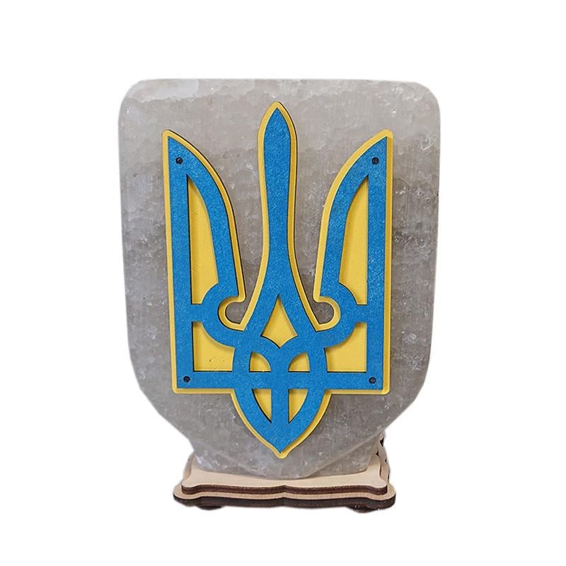 Соляна лампа Тризуб зеленого підсвічування (20077)