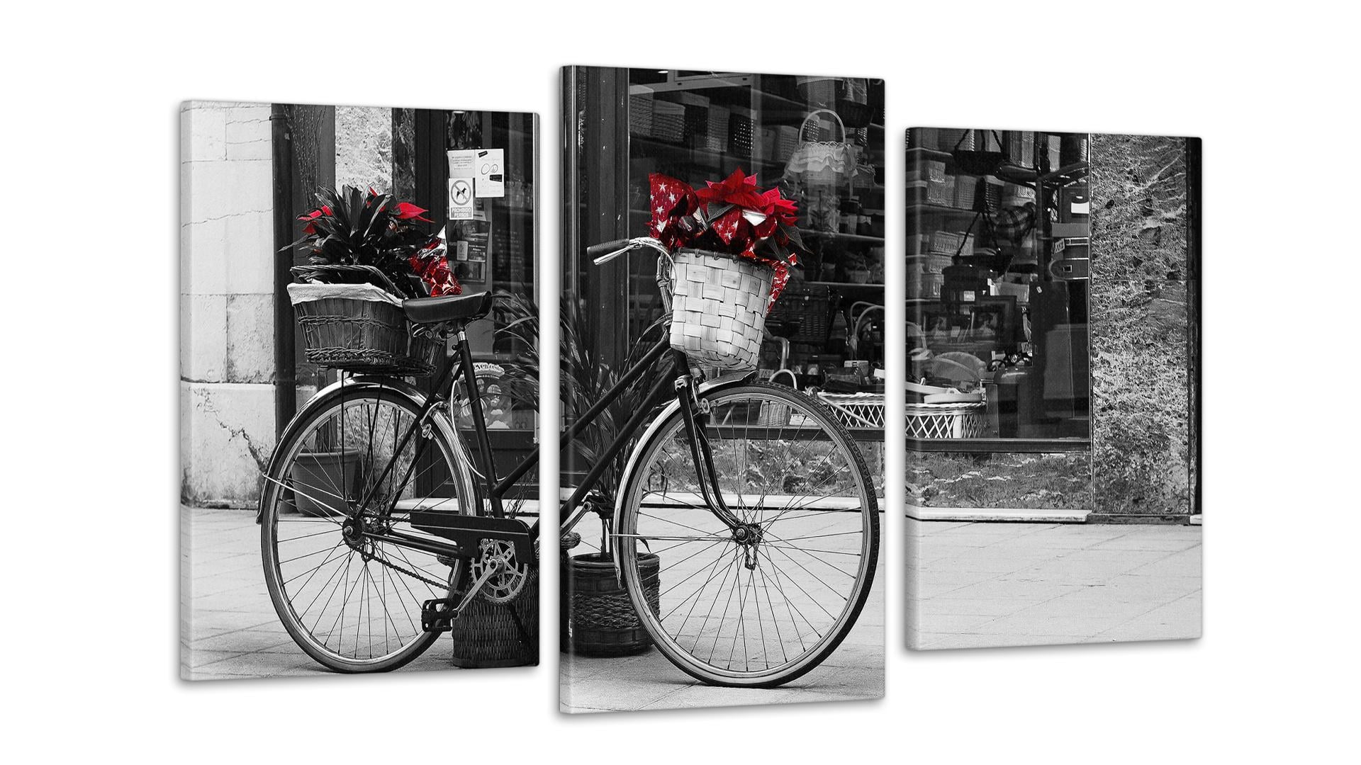 Модульная картина Велосипед Цветы 53x100 см (Art-105_3)