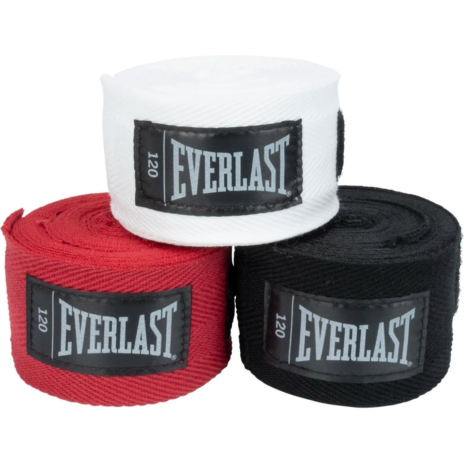 Бинты боксерские Everlast CORE HANDWRAPS P00003251 3 пары 304,8 см Белый/Черный/Красный (52109)