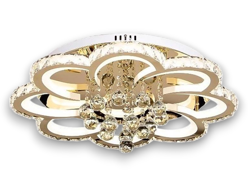 Люстра потолочная светодиодная Light House SY-19155 FG DIMMER D600 144W Белый/Золотой (77958)