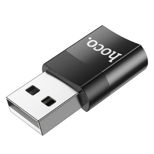 Переходник Hoco USB to Type-C UA17 Black - фото 3