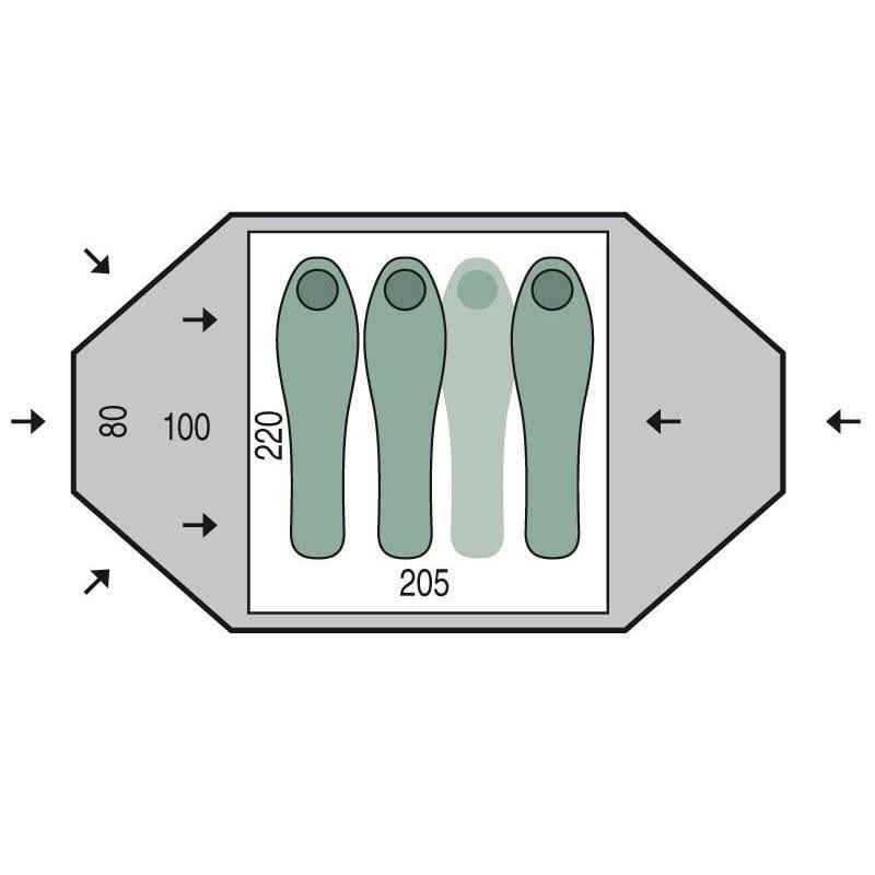 Палатка трехместная Pinguin Taifun 3 Green (PNG 134.3) - фото 2