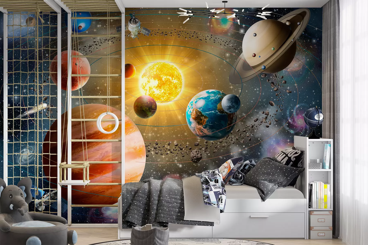 Фотообои флизелиновые Styleo Космос 3D солнечная система u97222 300х200 см Разноцветный