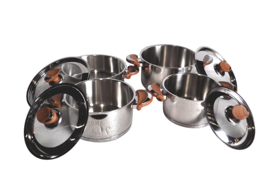 Набір каструль з сотейником OMS з нержавіючої сталі 8 пр. (1076-8)