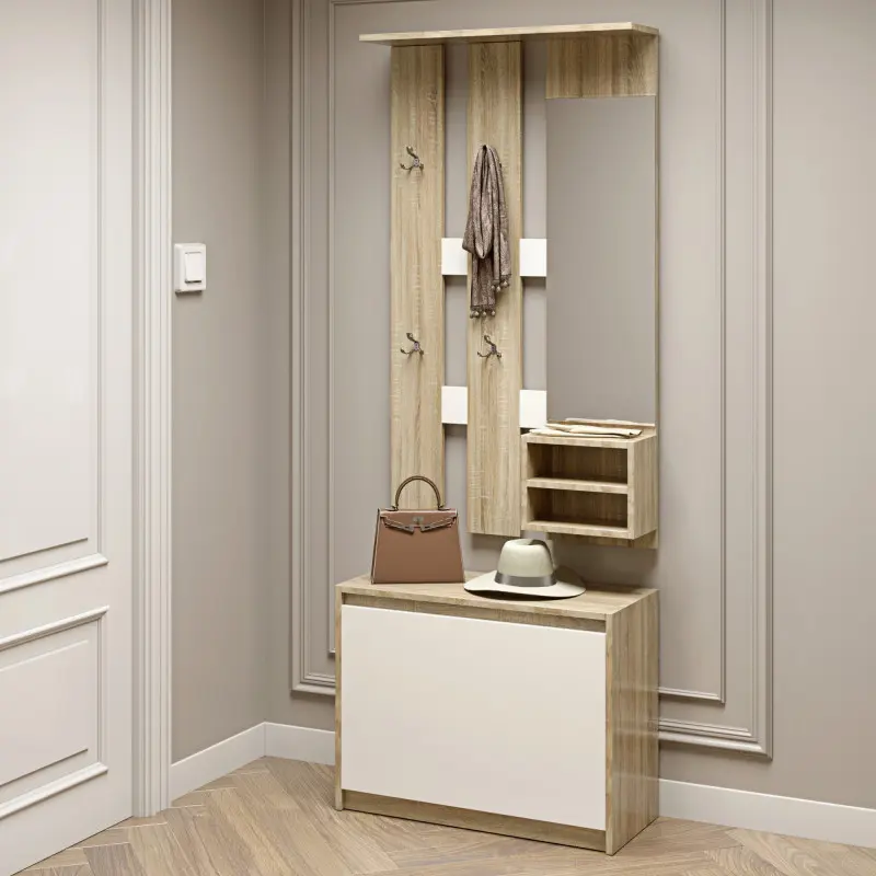 Передпокій Еверест Мікс Дуб сонома/Білий (26813148) - фото 2 Передпокій Еверест Мікс Дуб сонома/Білий (26813148) - фото 2