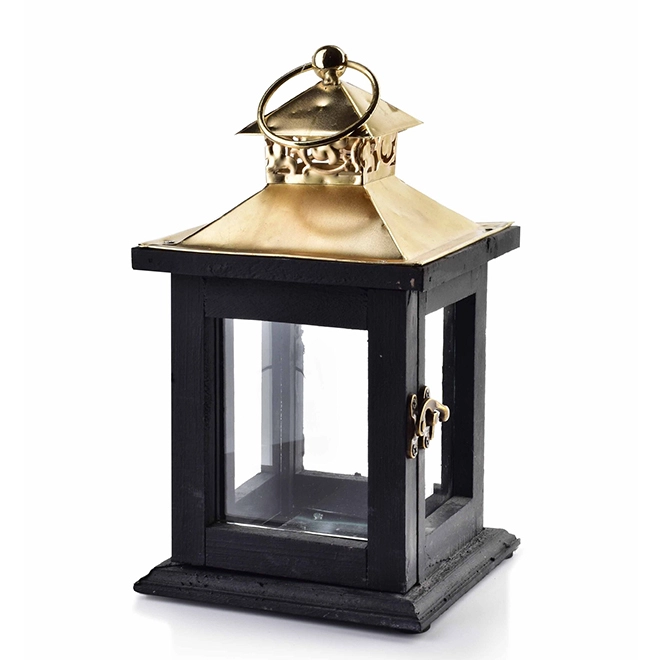 Подсвечник-фонарь деревянный Levi Gold HTO2024 (35261) - фото 1