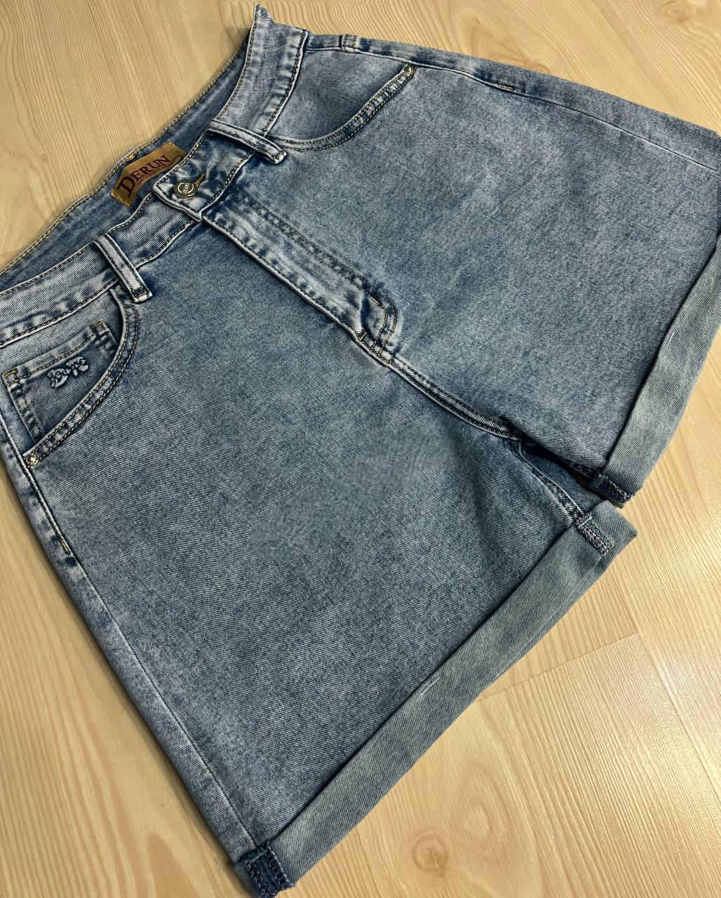 Шорты женские джинсовые Derun 7025-7027-7028-7030 р. 38 Голубой (26852043) - фото 4