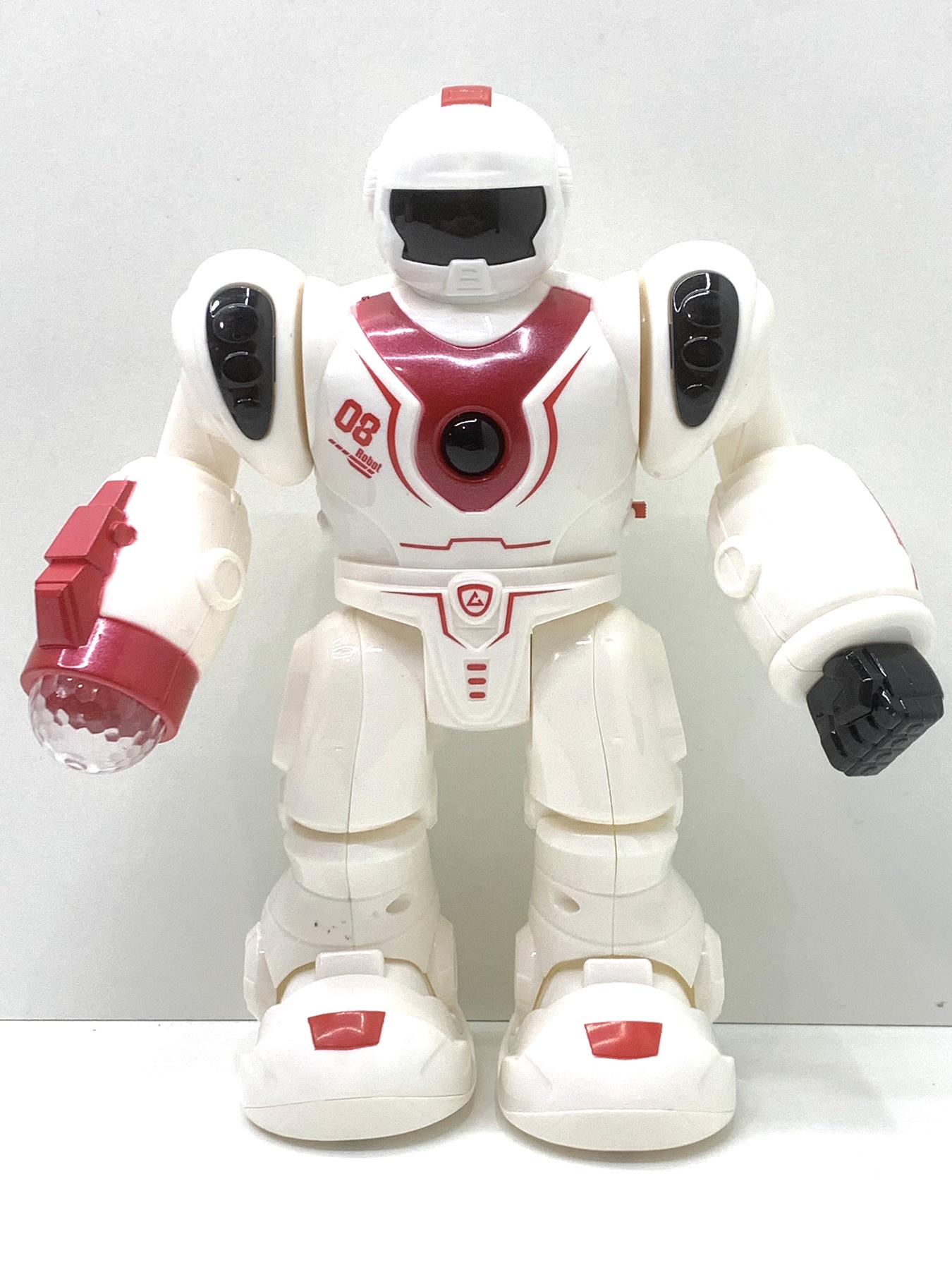 Робот функциональный с LED-подсветкой звуки и команды на украинском языке 21 см Бело-красный (TK-31140 UK)