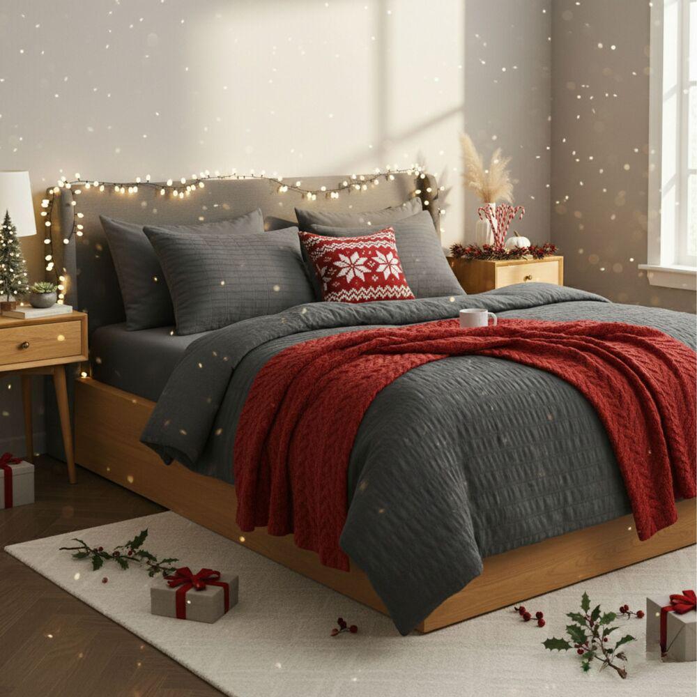 Комплект постельного белья евро IDEIA Cloud Dream жатка подарочная упаковка Темно-серый (27071)