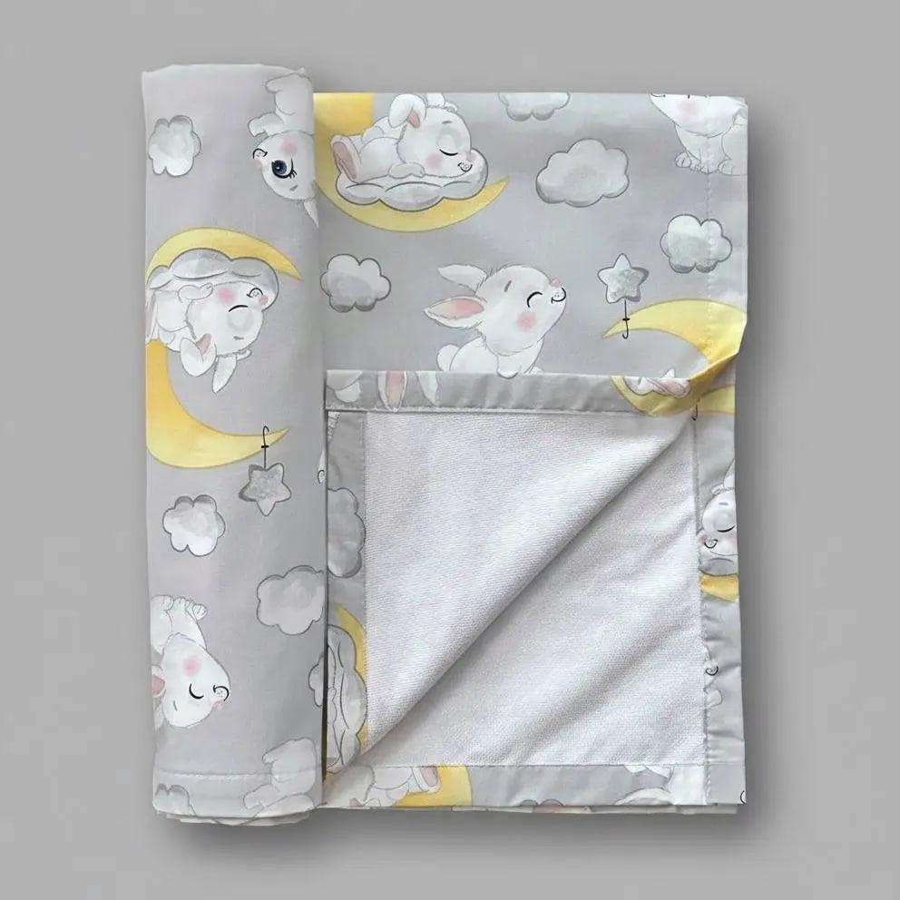 Пеленка детская непромокаемая BST хлопок/мембранная/бамбуковая махра 100х70 см Серый/Желтый (2137628903)