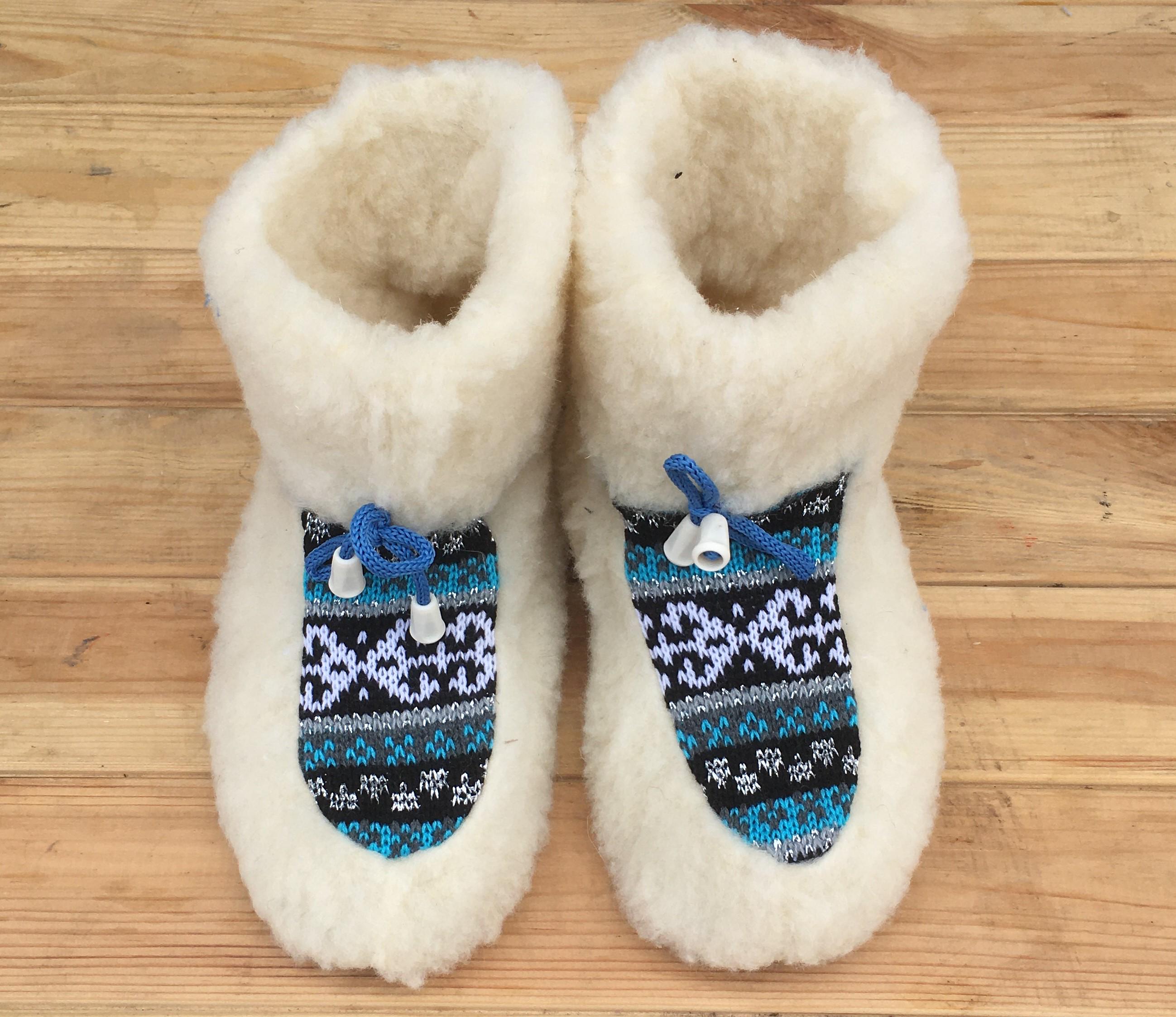 Домашние тапочки теплые из овечьей шерсти Polmar на завязках р. 36-37 (27074336)