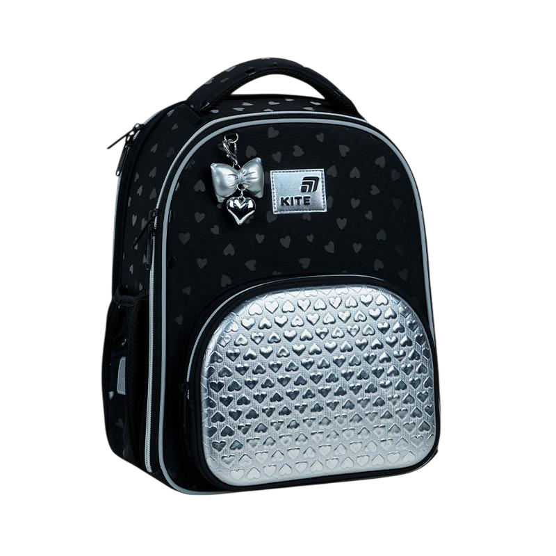 Рюкзак шкільний каркасний KITE Education Black&Silver спинка 38 см (K26-556M-2)