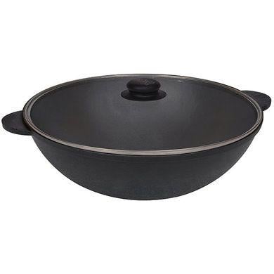 Сковорода-Wok Brizoll D 28 см материал чугун Black (W28-1)