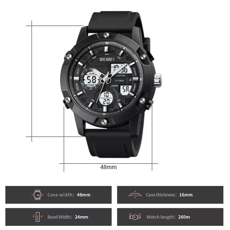 Годинник наручний чоловічий Skmei 1757 Black (18427) - фото 4