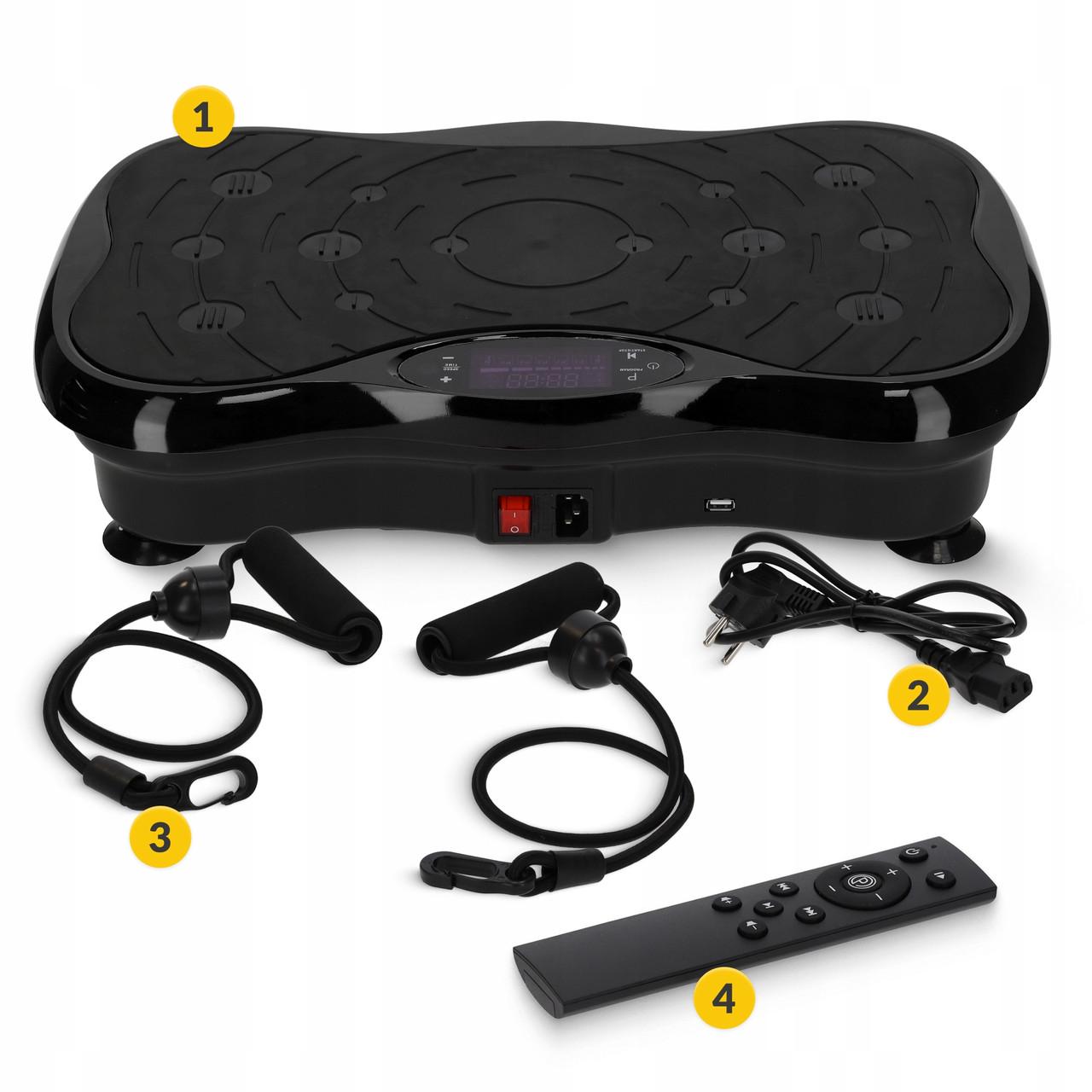 Виброплатформа для тренировок 4fizjo Ultra+ с пультом и эспандерами Black (P-5905973402873) - фото 8