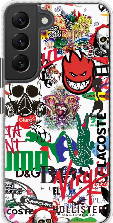 Чохол на Samsung Galaxy S22 Many different logos (4022pc-2494-42517)