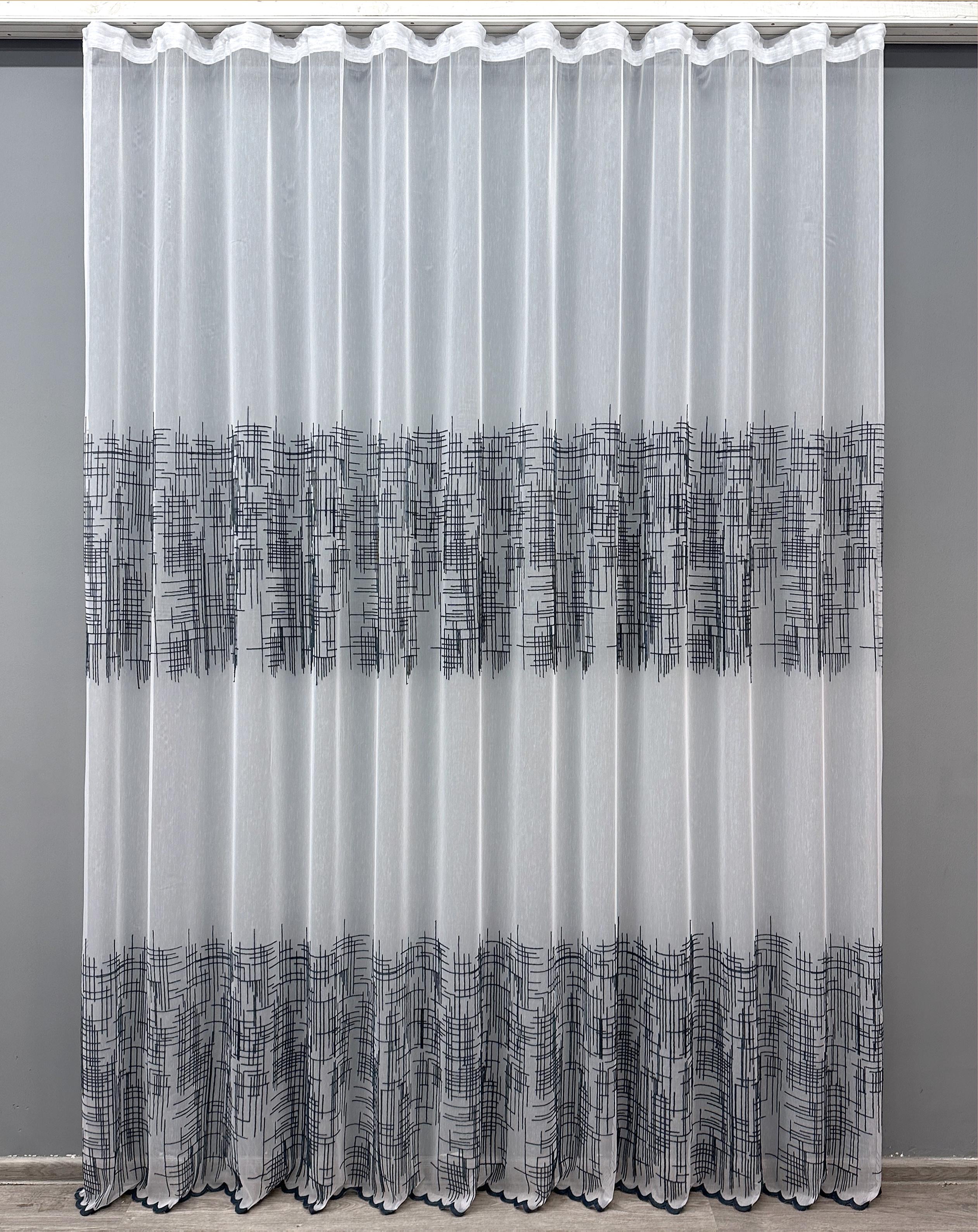 Тюль VR-Textil 1562т Бамбук с вышивкой 300х270 см Белый/Синий (42-0481) Тюль VR-Textil 1562т Бамбук с вышивкой 300х270 см Белый/Синий (42-0481)