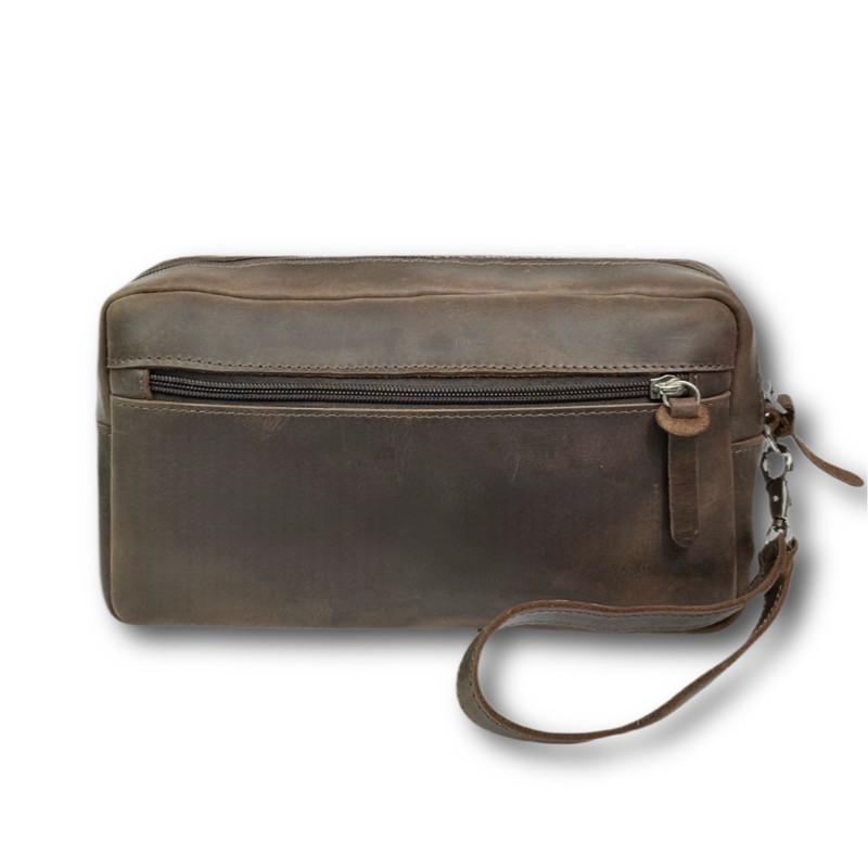 Чоловіча барсетка шкіряна Gorillas Accessories Крейзі Коричневий (FR12)