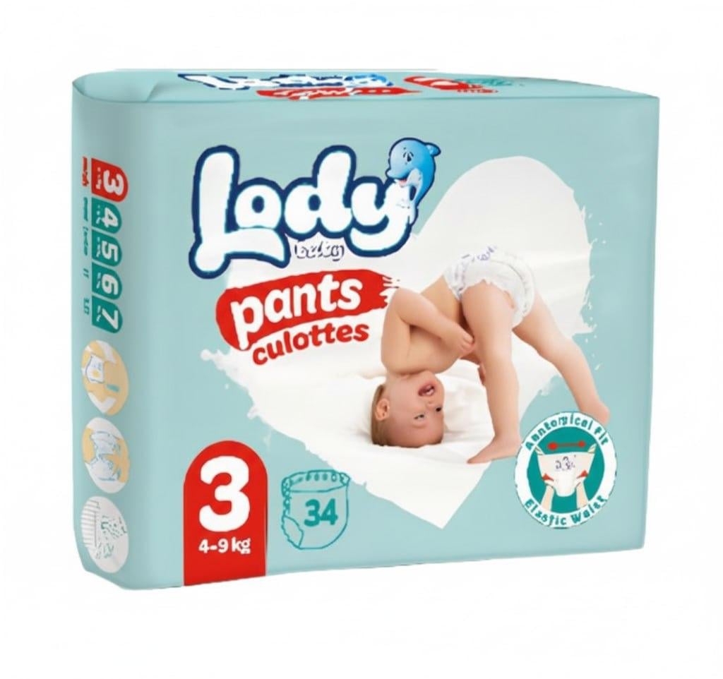 Подгузники-трусики дышащие детские LODY AIR MIDI р. 3 4-9 кг 34 шт./уп. (000006646)