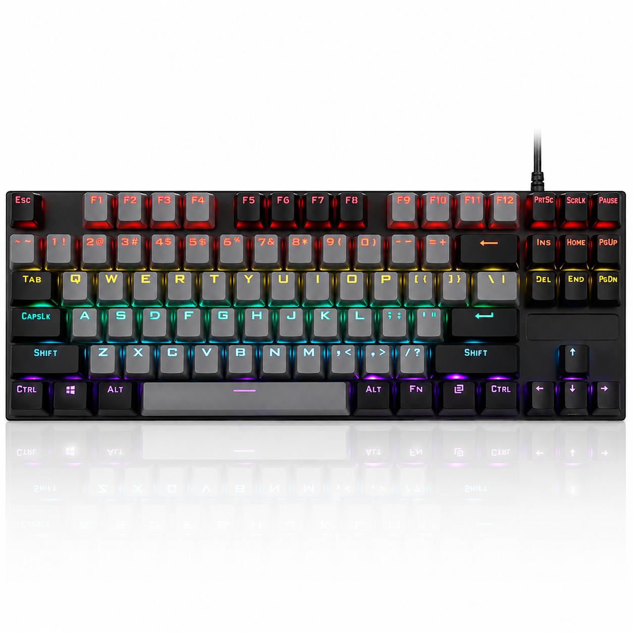Клавиатура геймерская механическая Fire Silver Fox с RGB-подсветкой 87 клавиш (1013-718-00)