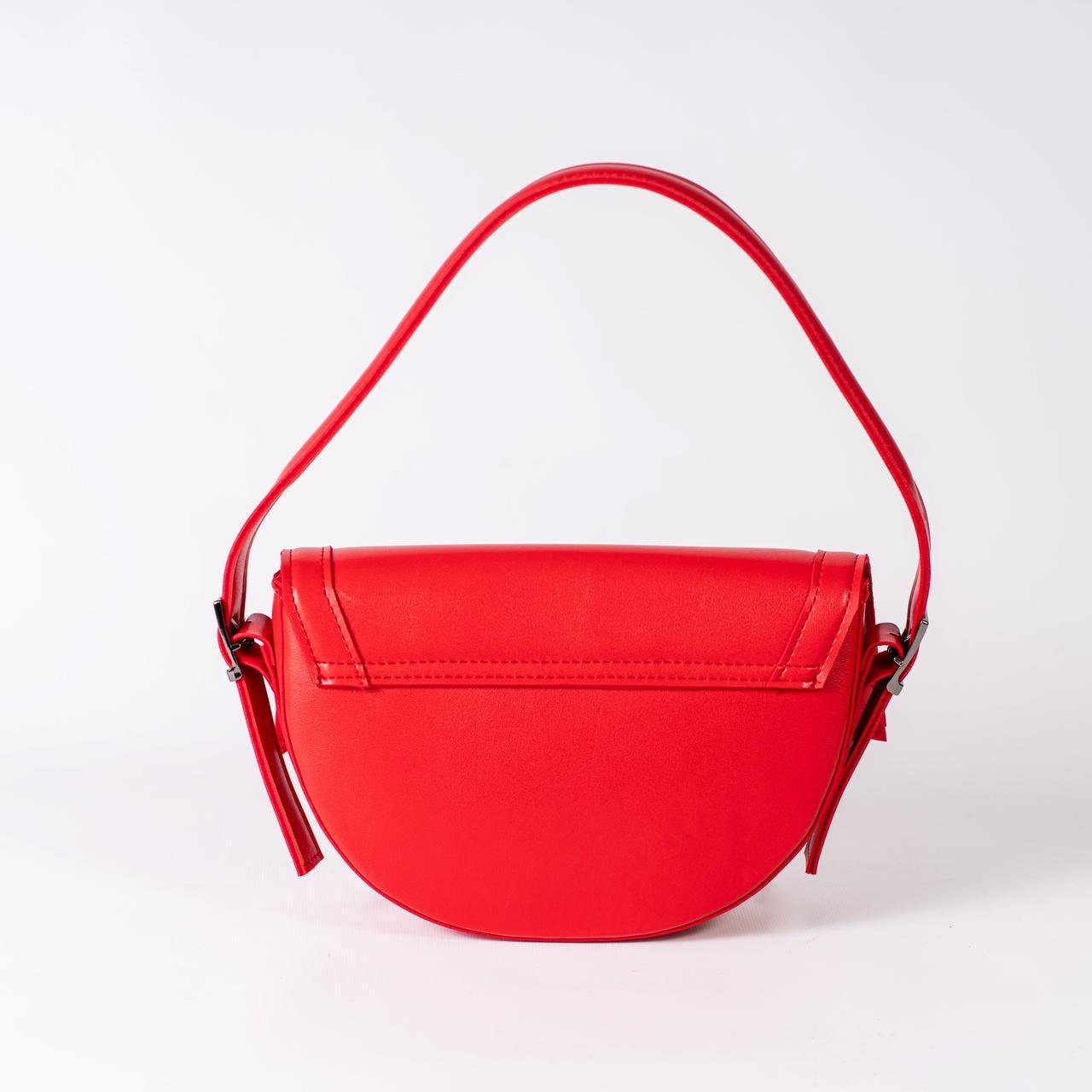 Сумка женская полукруглая XENIA № 33-24 из эко-кожи Красный - фото 4