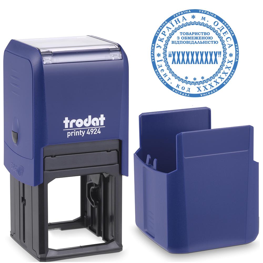 Печать организации основная TRODAT 4924 на автоматической оснастке с колпачком Синий (ТОВ1/4924/B)