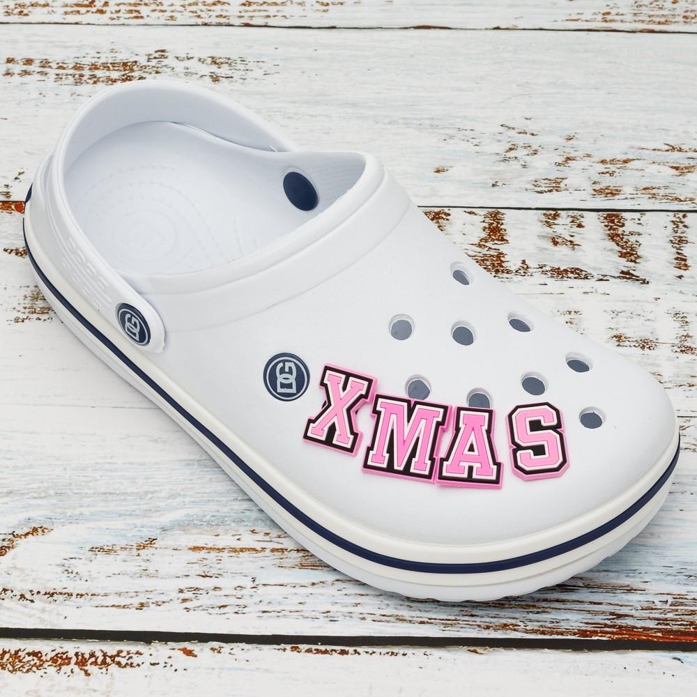 Джибитсы для кроксов набор розовых букв XMAS 4 шт. (2092689467)
