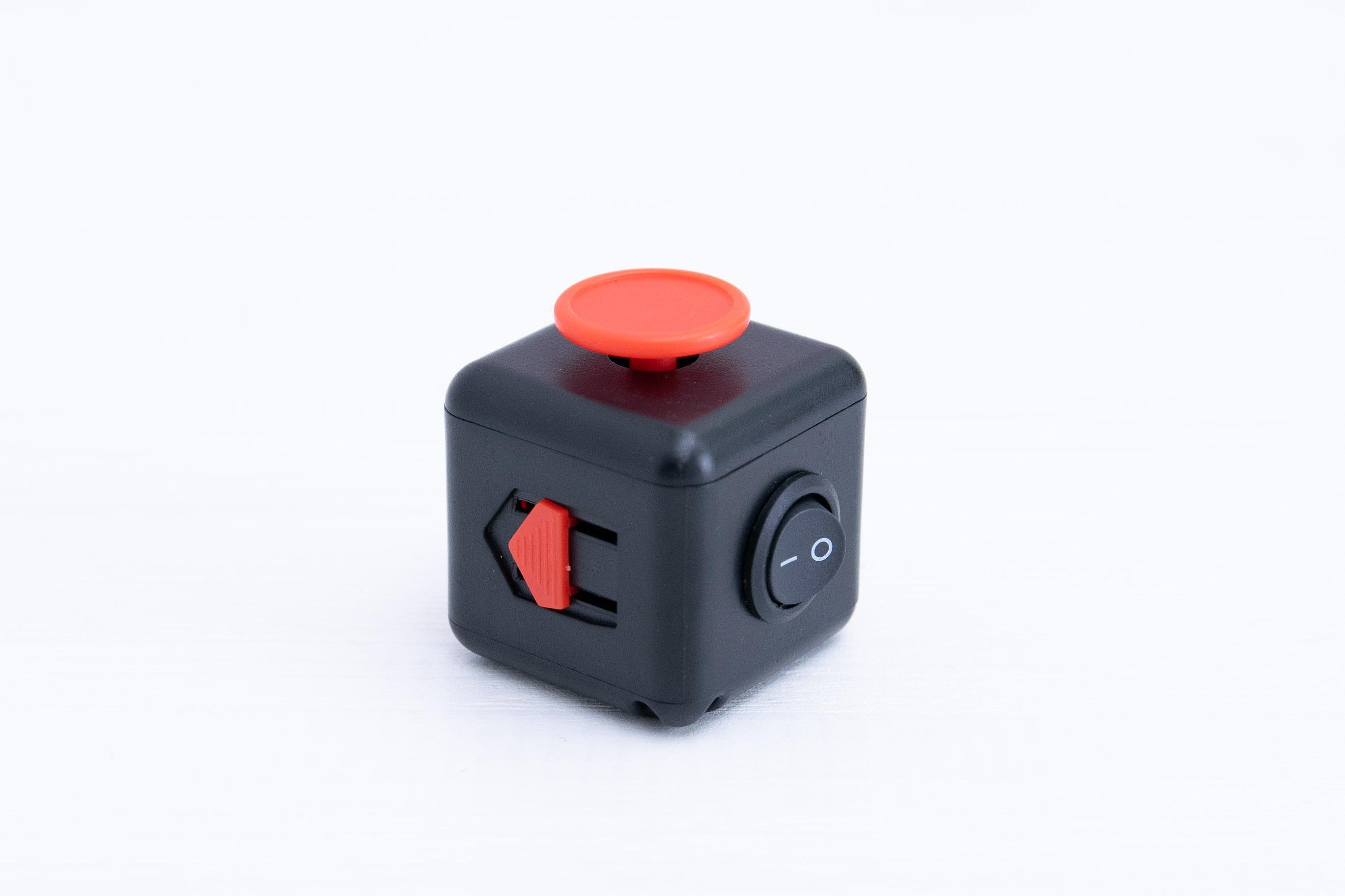 Кубик антистресс Fidget cube нестандартный Black/Red - фото 2