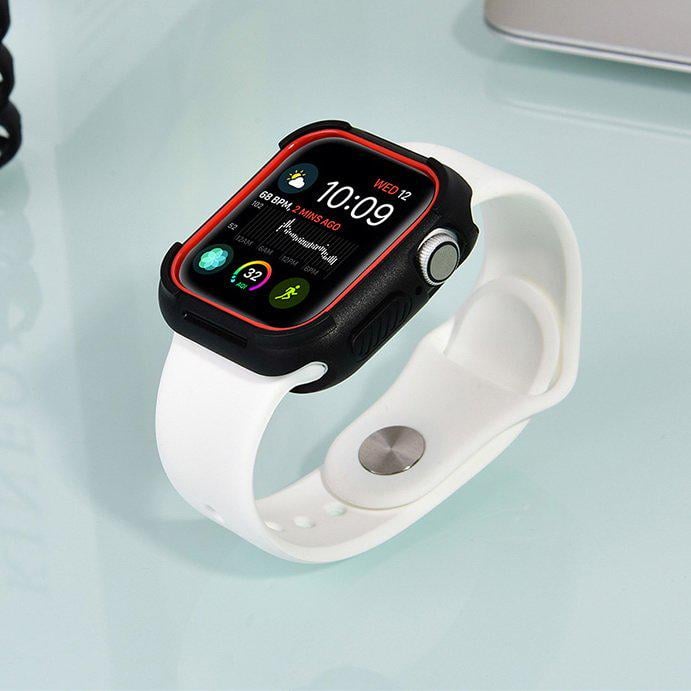 Чохол поліуретановий Coteetci PC+TPU Case для Apple Watch 4/5/6/SE 40 мм White/Red - фото 2